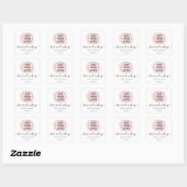 Sticker Carré Logo rose brosse typographie maquillage cheveux (Feuille)