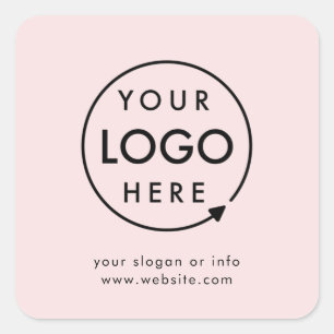 Sticker Carré Logo rose Entreprise Moderne Minimaliste