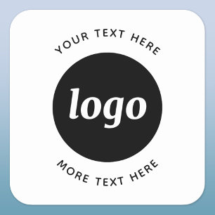 Sticker Carré Logo Simple Avec Entreprise Texte