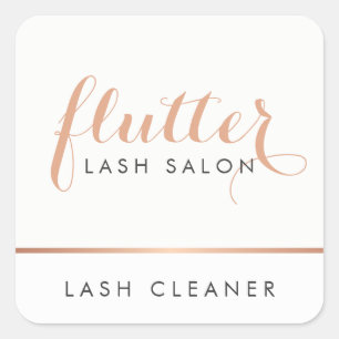 Sticker Carré Logo simple Rose Gold Lash Salon