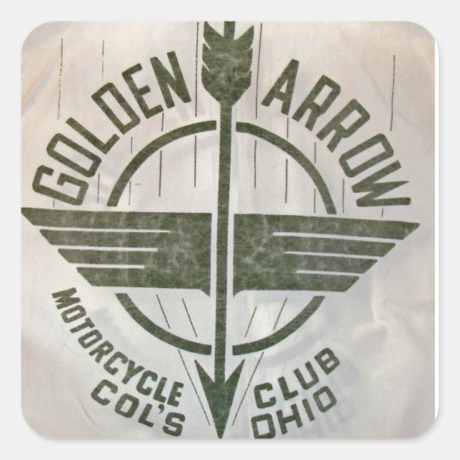 Sticker Carré Logo vintage Golden Arrow Motorcycle (Devant)