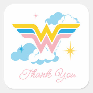Sticker Carré Logo Wonder Woman   BABY SHOWER
