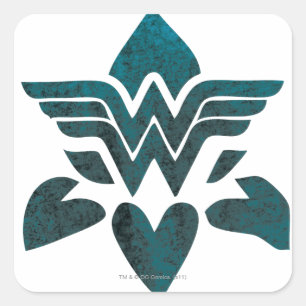Sticker Carré Logo Wonder Woman Grunge