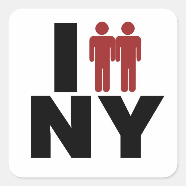 Sticker Carré Loi sur le mariage homosexuel de New York (Devant)