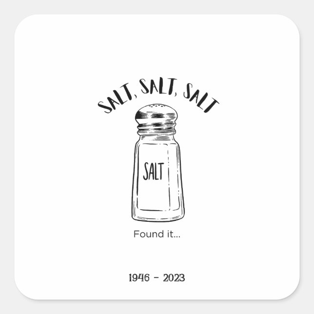 Sticker Carré Loin shaker de sel - fond (Devant)