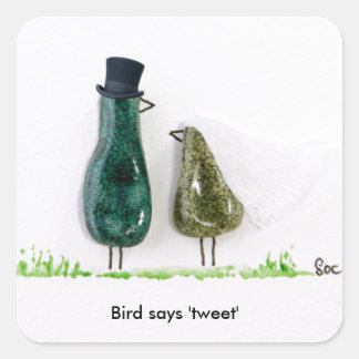 Sticker Carré L'oiseau dit 'tweet'