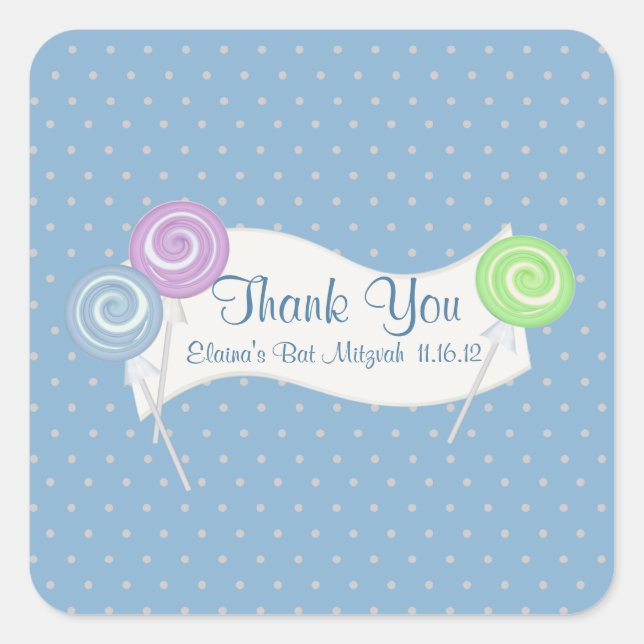 Sticker Carré Lollipops et Pois (Devant)