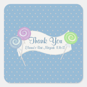 Sticker Carré Lollipops et Pois