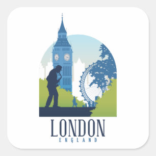 Sticker Carré London England Skyline