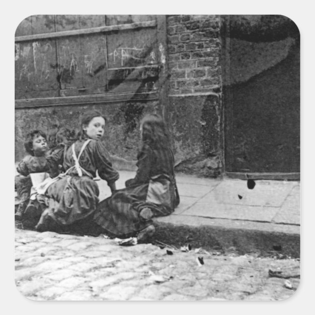 Sticker Carré London Slums, Twine Court (Devant)