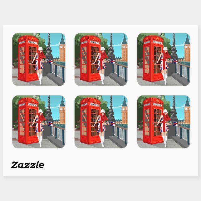 Sticker Carré Londres Calling (Feuille)