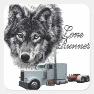 Sticker Carré Lone Runner