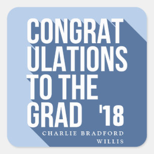 STICKER CARRÉ LONGUE OMBRE FÉLICITATIONS À LA MARINE GRAD