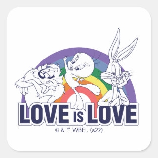 Sticker Carré LOONEY TUNES™ - Love Is Love