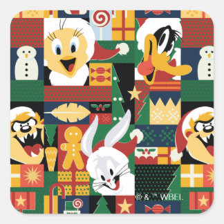 Sticker Carré LOONEY TUNES™Motif de blocs de vacances