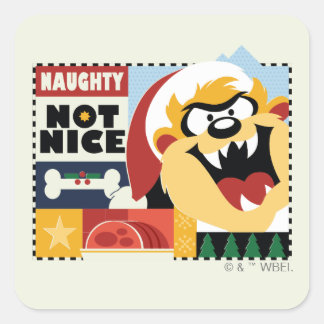 Sticker Carré LOONEY TUNES™ TAZ™ Naughty Not Nice
