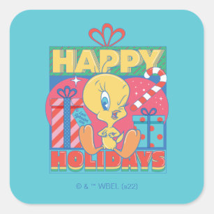 Sticker Carré LOONEY TUNES™   TWEETY™ Joyeuses fêtes