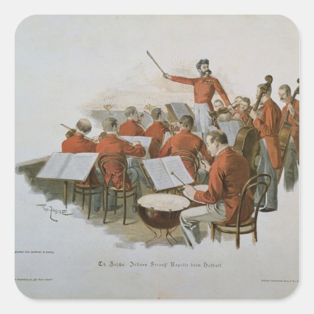 Sticker Carré L'Orchestre Johann Strauss à un Court Ball (Devant)