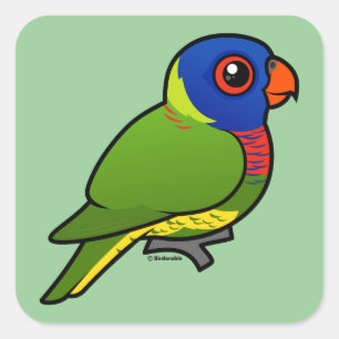 Sticker Carré Lorikeet arc-en-ciel Birdorable