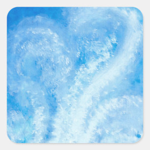 Sticker Carré Lorsque les vagues de l'océan s'écrasent sur la co