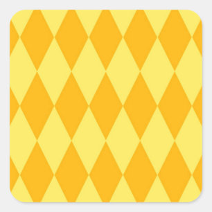 Sticker Carré Losanges et Damier Jaune Clair et Foncé Harlequin