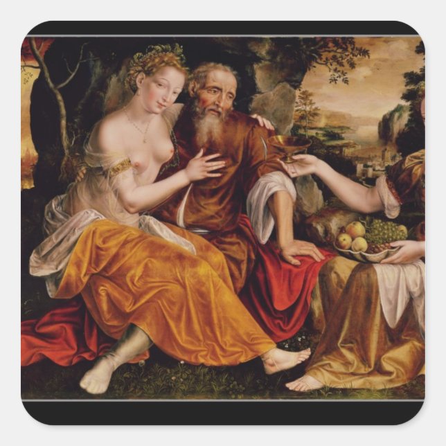 Sticker Carré Lot et ses filles, c.1565 (Devant)