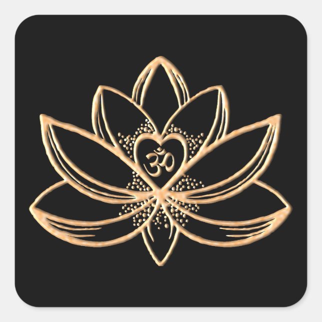 Sticker Carré Lotus d'or  (Devant)