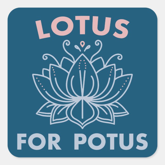 Sticker Carré Lotus pour Potus Kamala Harris pour le président F (Devant)