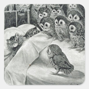 Sticker Carré Louis Wain Cat Nightmare