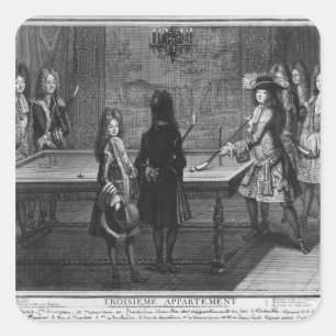 Sticker Carré Louis XIV joue au billard avec son frère