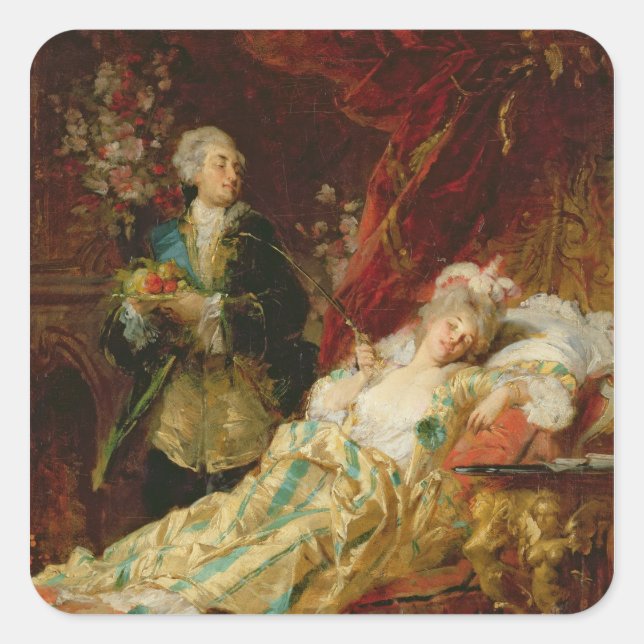 Sticker Carré Louis XV et Madame Dubarry (Devant)