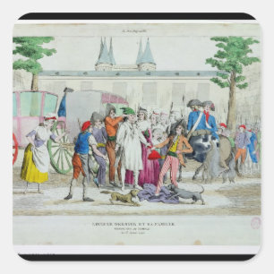 Sticker Carré Louis XVI et sa famille portés au temple