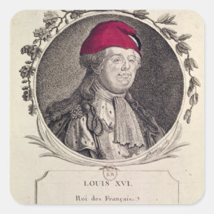 Sticker Carré Louis XVI portant un bonnet phrygien