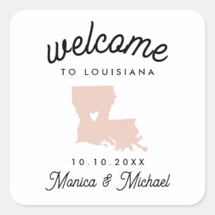 Sticker Carré LOUISIANA State Destination Mariage N'IMPORTE QUEL
