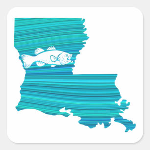Sticker Carré Louisiana Wave Fishing