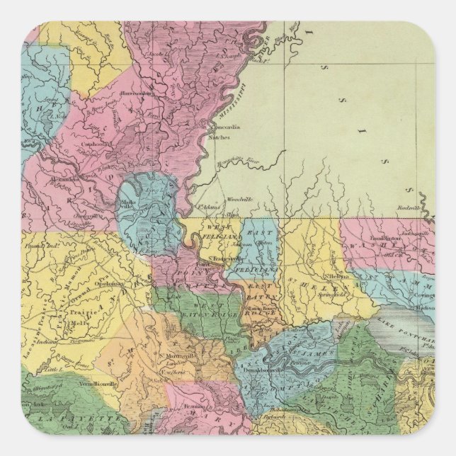 Sticker Carré Louisiane 10 (Devant)