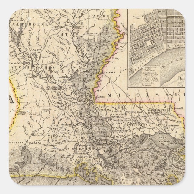 Sticker Carré Louisiane 5 (Devant)