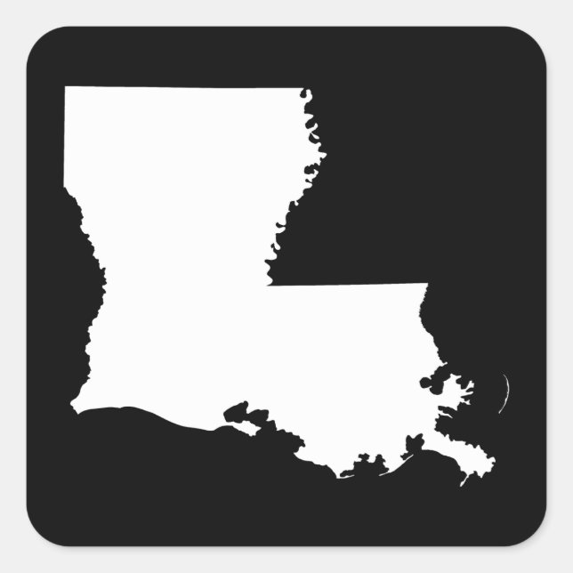 Sticker Carré Louisiane en blanc et noir (Devant)