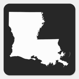 Sticker Carré Louisiane en noir et blanc