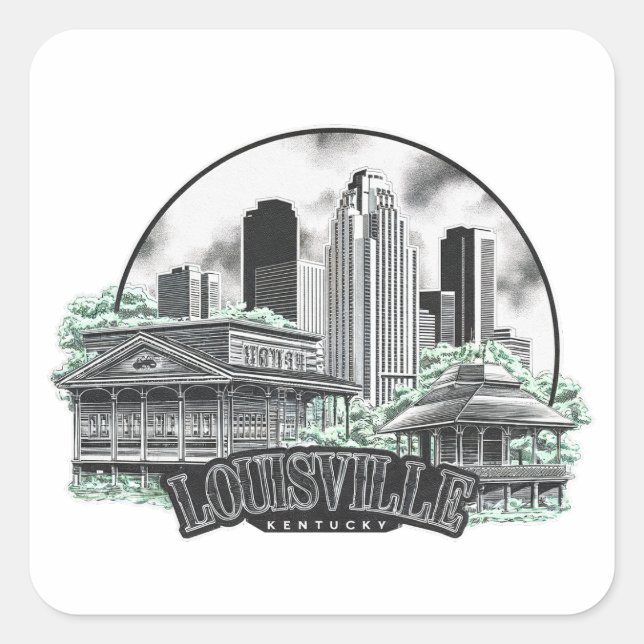 Sticker Carré Louisville City Kentucky USA (Devant)