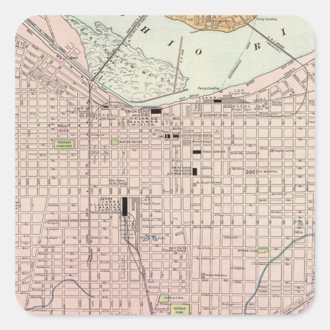 Sticker Carré Louisville, Kentucky (Devant)