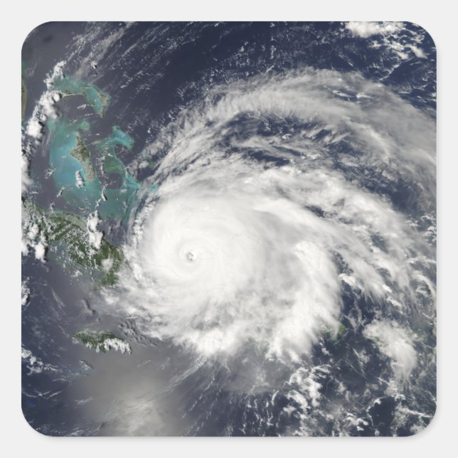 Sticker Carré L'ouragan Ike sur Cuba, Hispaniola (Devant)