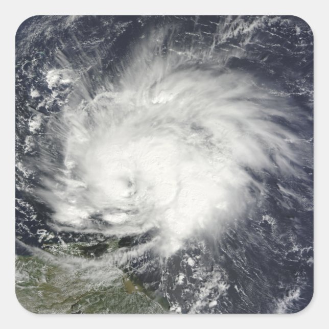 Sticker Carré L'ouragan Tomas sur les Petites Antilles (Devant)