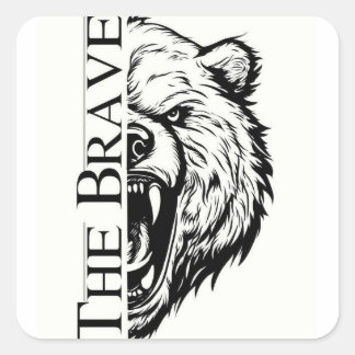Sticker Carré L'Ours Brave