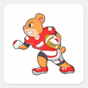 Sticker Carré L'ours dans les sports de football