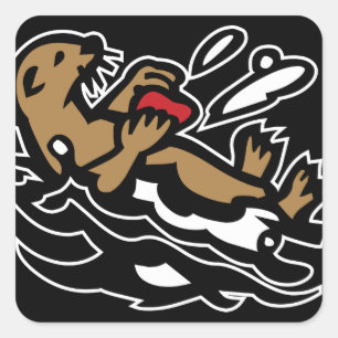 Sticker Carré Loutre de mer