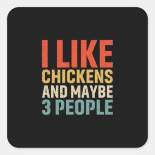 Sticker Carré Louvain de poulet J'Aime Les Poulets
