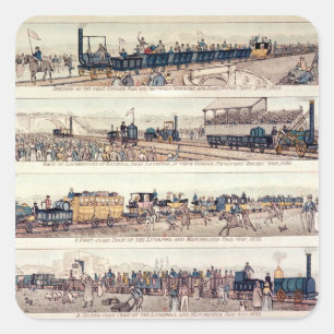 Sticker Carré L'ouverture de Stockton et Darlington