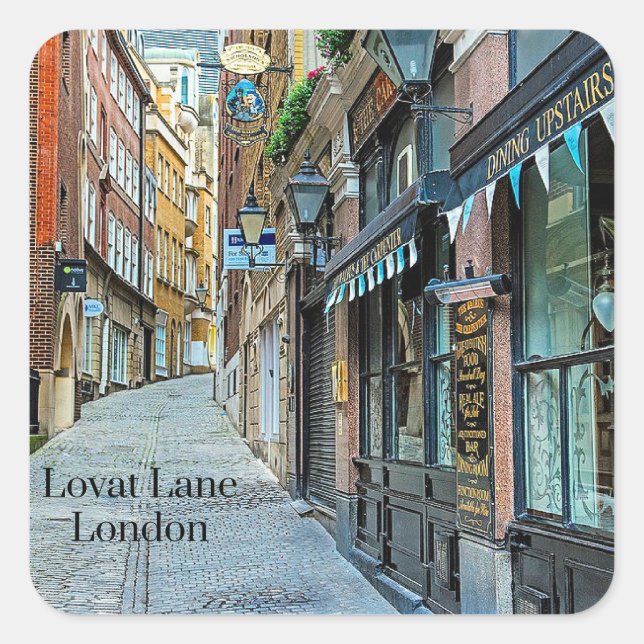 Sticker Carré Lovat Lane, Londres, Angleterre, (Devant)