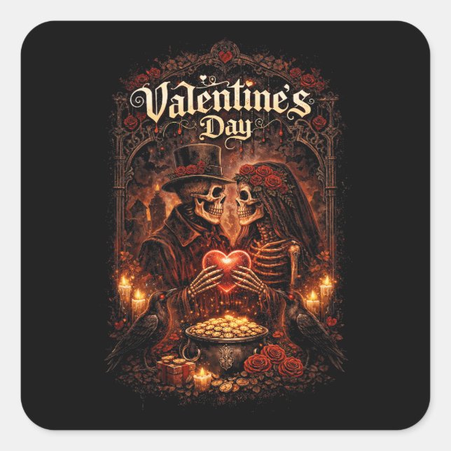 Sticker Carré Love Beyond the Grave (Devant)